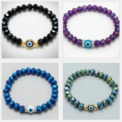 LOT'S MULTICOLOR BEADS STRETCH BRACELETS ( $8 EACH!! )