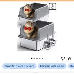 2 FREE XL stainless Steel Litter Boxes 
