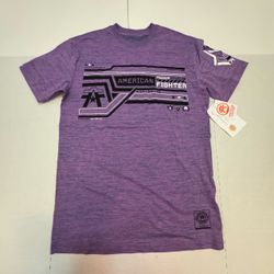 NWT  American Fighter  T Shirt  Printed  Purple Black  Men  Size Medium