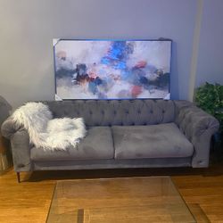 Velvet Grey Sofa
