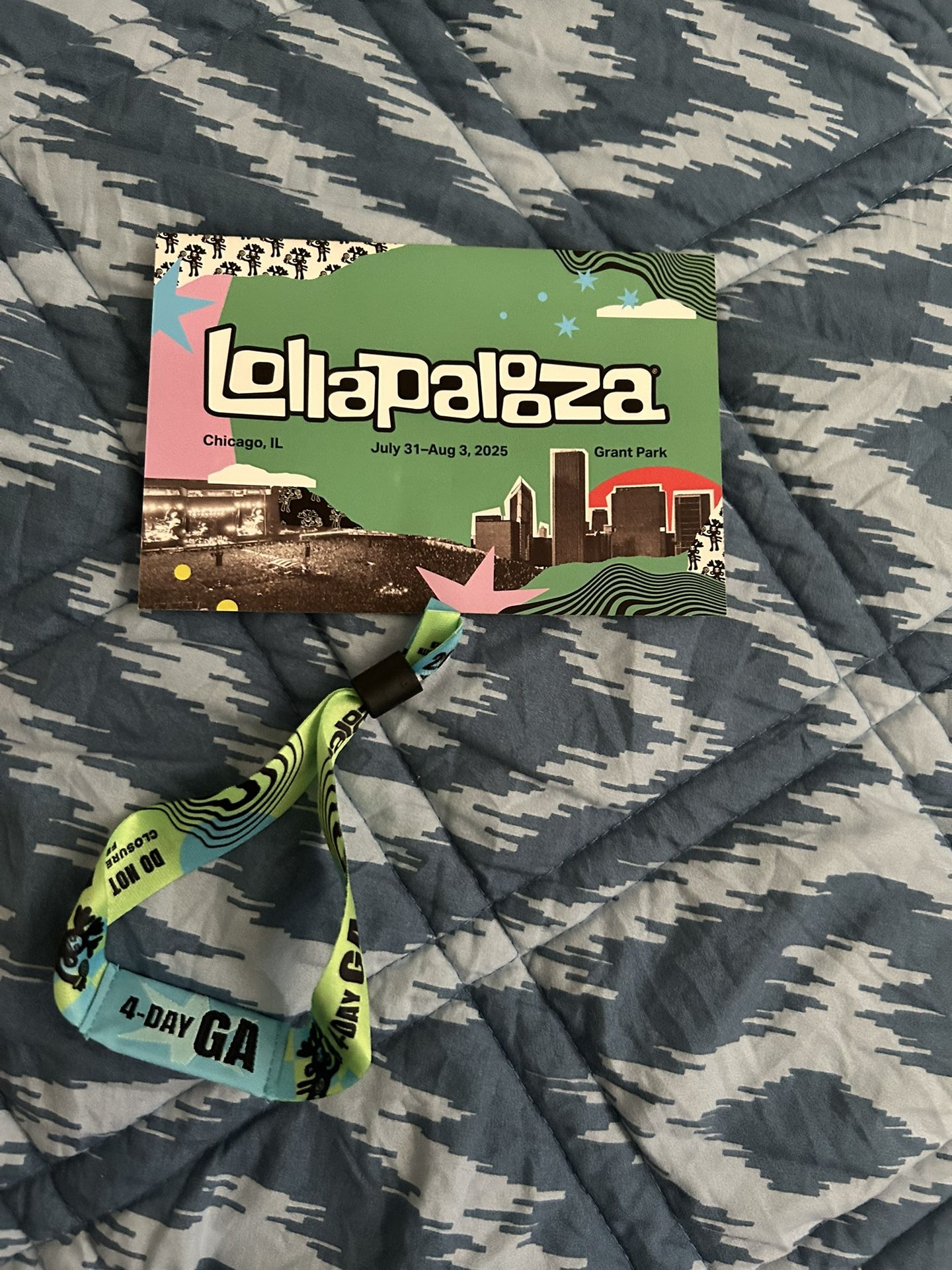 Lollapalooza 4 Day General Admission Wrist Band