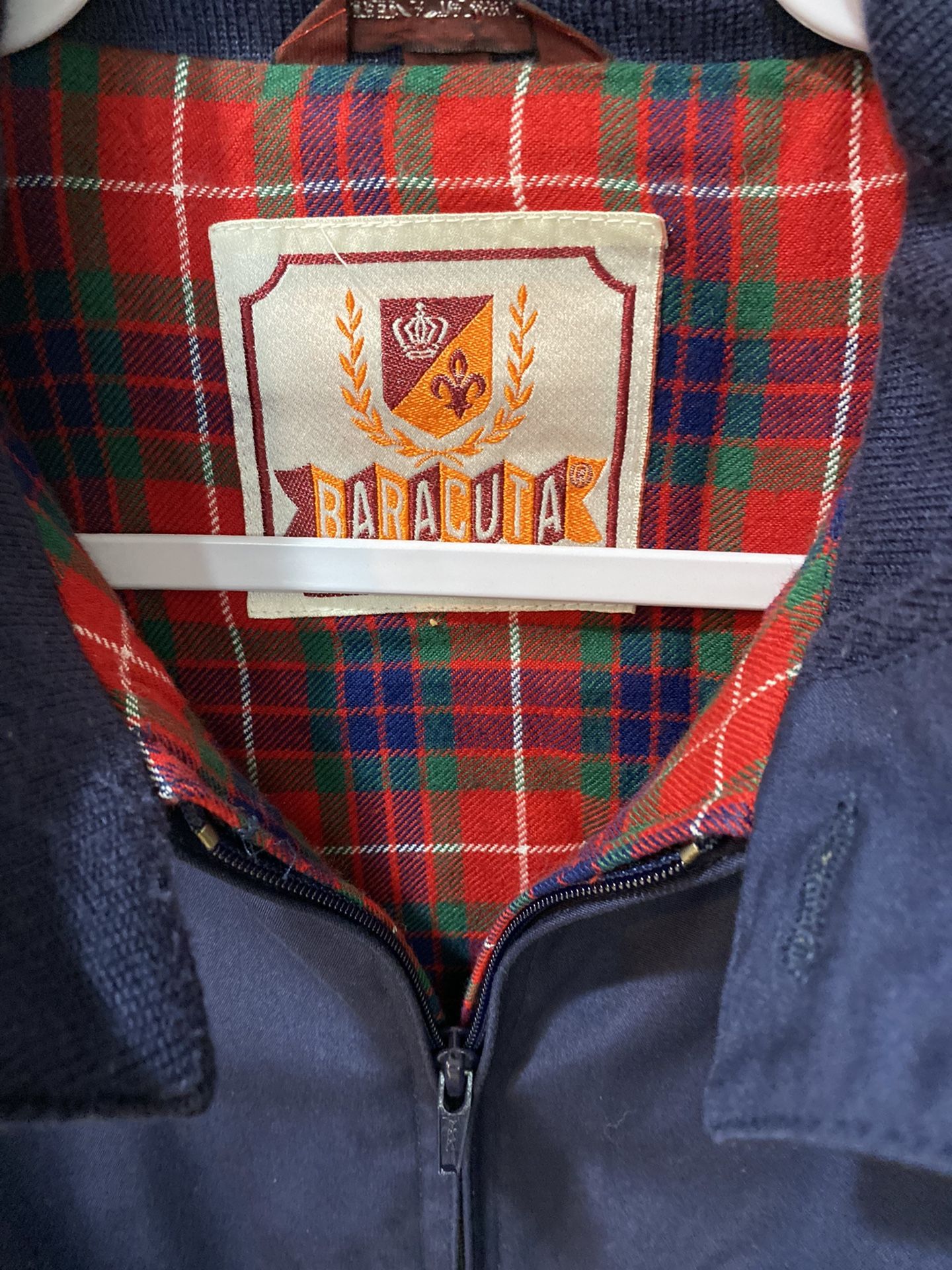 Vtg Baracuta G9 Harrington Lined Jacket Sz 42 L Mens Blue Made in