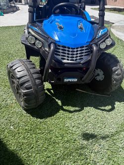 Blue/black 12V kids ride on UTV car, electric off road truck ride on truck with remote control