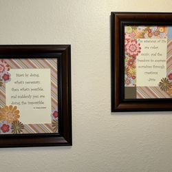 Set of 2 paper crafted wall decor