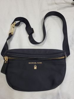 Michael Kors Black Fanny Pack Belt Bag – Gold-Tone Hardware