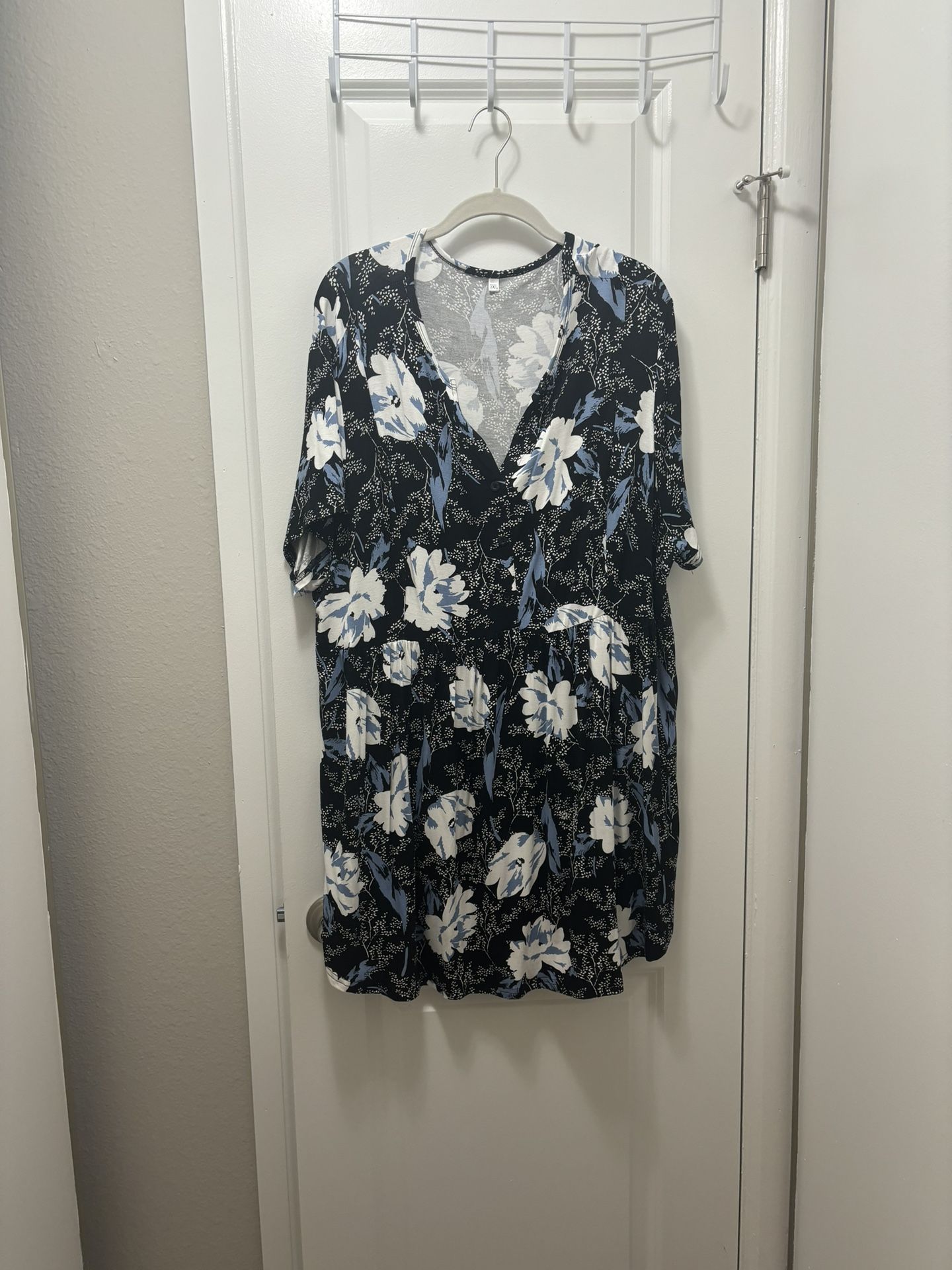 Black Floral Babydoll Tunic