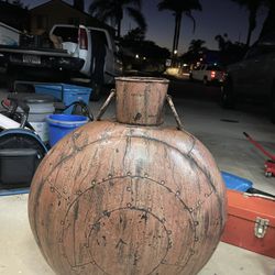 Decorative Metal Vase — Rustic Home or Garden Decor