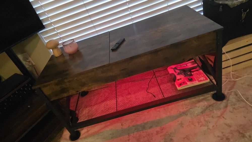 Nice Coffee Table With Rgb Lighting And Compartments