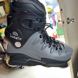 Lunatic Aggressive Inline Skates Size 8 – Black/Gray – Retro 90s Style – Rare