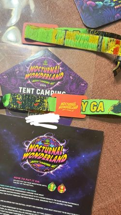 2 Nocturnal Wonderland Tickets and Tent Camping pass