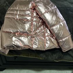 Girls Metallic Pink Coat Hood  XXL