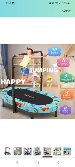 ANCHEER Trampoline for Kids, Toddler Trampoline with Handle, Child Small Rebounder for Indoor and Outdoor Use, 220 lbs Weight Capacity
