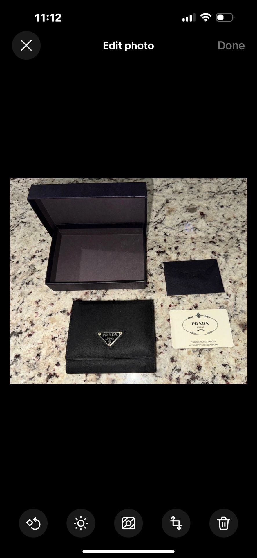 Authentic PRADA Tri-fold Wallet Nylon/leather