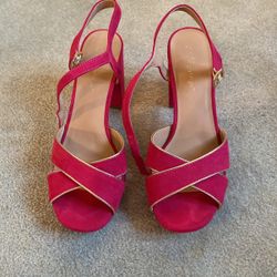 Pink Heels With Gold Detail- Women Size 8