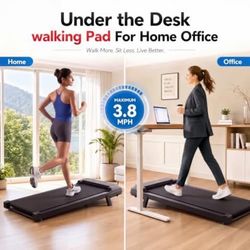 Under Desk Walking Pad Treadmill 5% Incline 2.5HP Quiet / Caminadora Oficina