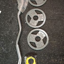 Curl Bar And Weights 