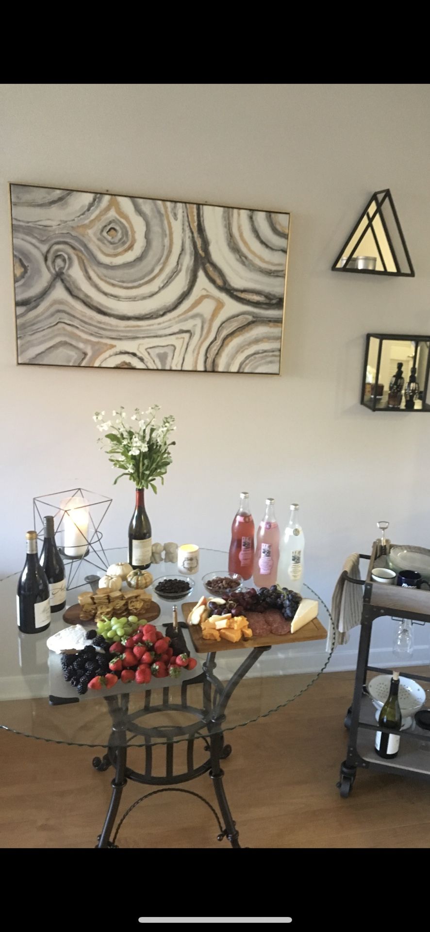 Glass table with chairs