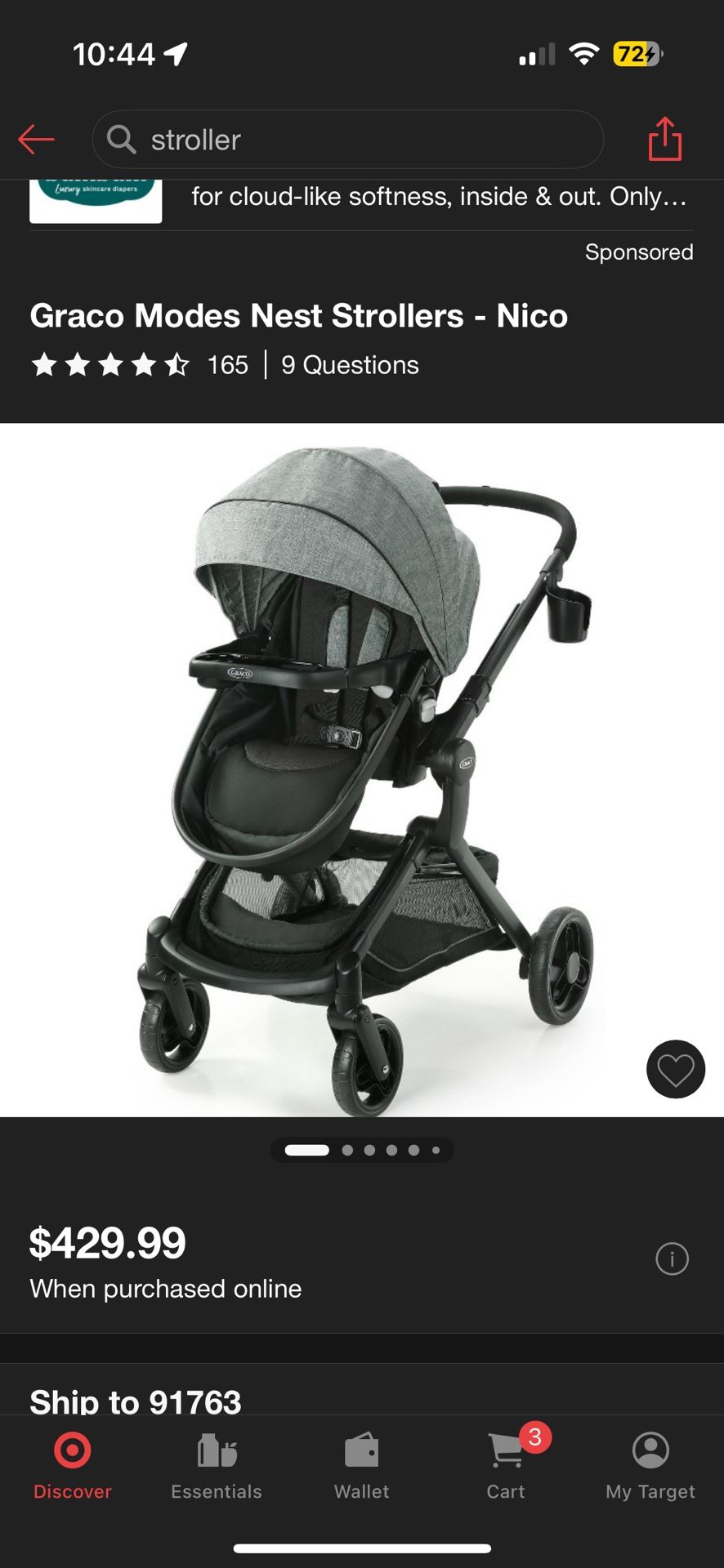 Graco Modes Nest Stroller Gray