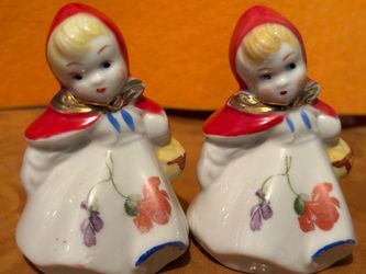Vintage little Red Riding Hood Salt Shakers