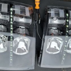 07-13 Chevrolet Silverado LED Headlights Luces Micas Calaveras Faros Faroles