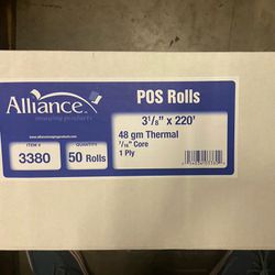 THERMAL PAPER FOR REGISTERS 3 1/8 X 220 $50