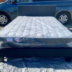 Queen Bed With Nice 10” Orthopedic Supreme Mattress Included 📍 