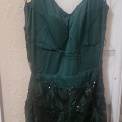 Forest Green Sequin Mini Dress