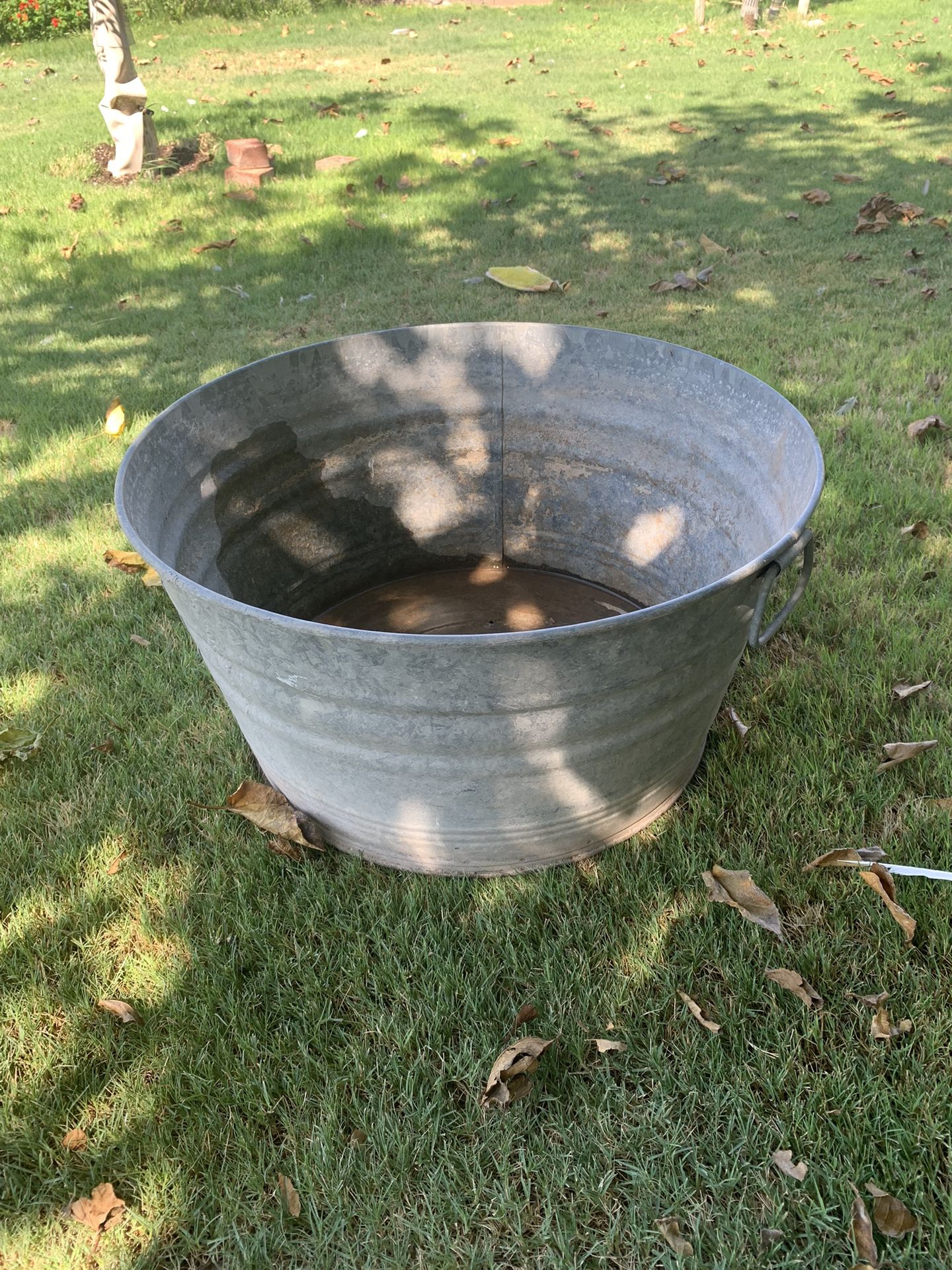 Large Vintage Galvanized Planter Tub