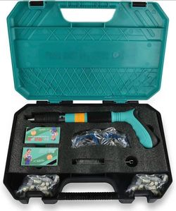 manual concrete nail gun kit used for fastening materials to hard surfaces. Key details about the to