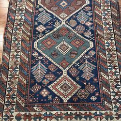1870’s Antique Caucasian Kazak Rug 4x6