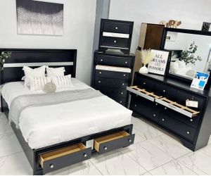 Amazing Savings!! Get a Full or Queen Size Bed With Storage, Dresser & Mirror, Chest and Night Stand  — all for just $1098!