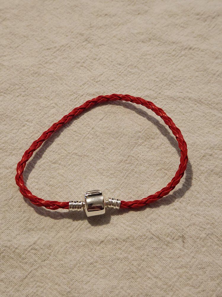 NEW Leather Braided Sterling Silver Charm Bracelet.   Bundle to save on shipping!   Please message me before leaving anything less than a 5-Star ratin