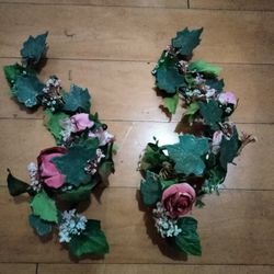 Set The Sconces Metal And Decoration Flowers