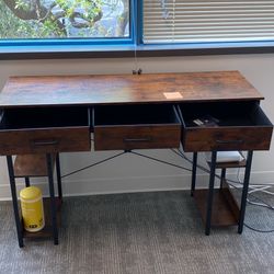 Wooden Desk With 3 Drawers 