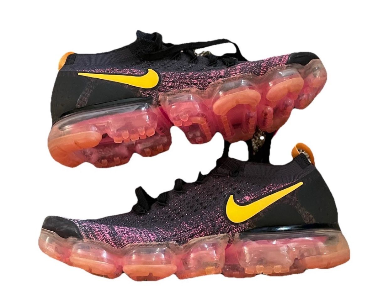 2018 Women’s Nike Vapormax Flyknit 2 Pink Blast Gridiron Orange Size 9.5