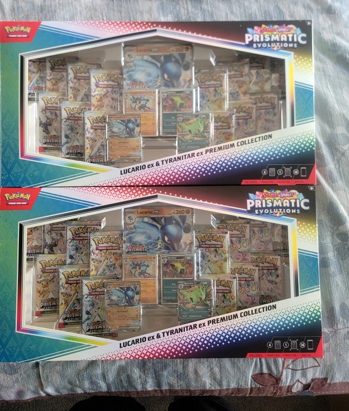 Prismatic Evolutions Lucario ex & Tyranitar ex Premium Collection