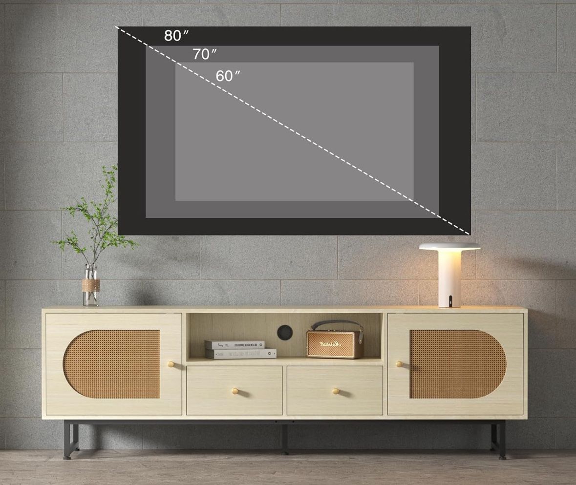 Naturala Rattan TV stand no scratch almost new TV upto 75 inch