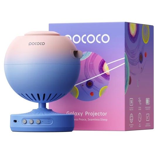POCOCO Galaxy Star Projector for Bedroom with Replaceable Optical Film Discs