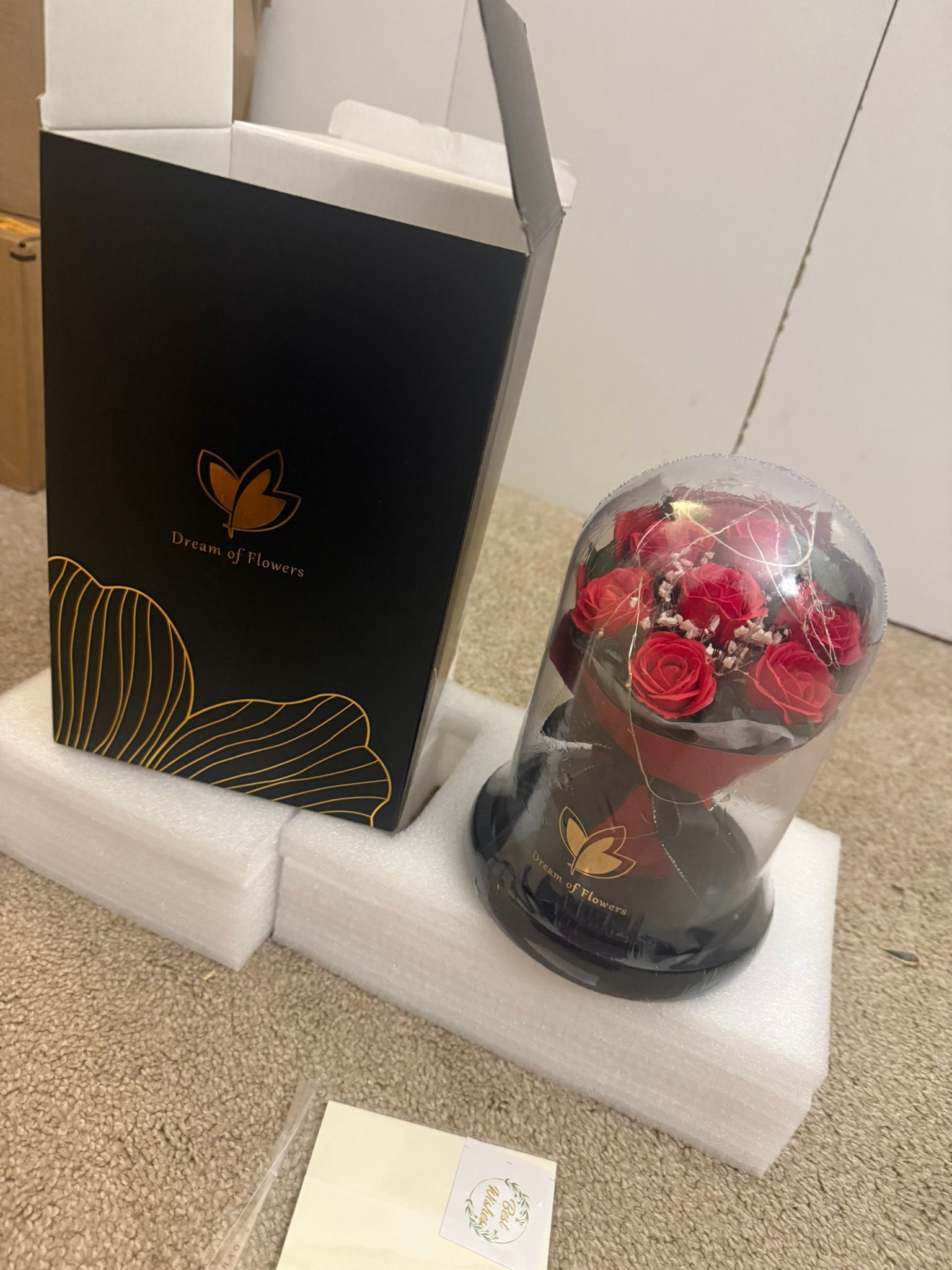 Valentines Day Gifts for Her,Beauty and the Beast Rose Gifts,Valentines Day Roses Gifts for Mom Girlfriend Wife,Bright and Warm Roses Placed in Transp