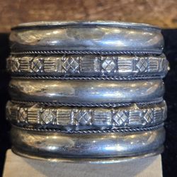 Silver Tone Cuff Bracelet Navajo?