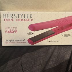 Herstyle Hot Pink 100% Ceramic Hair straightener