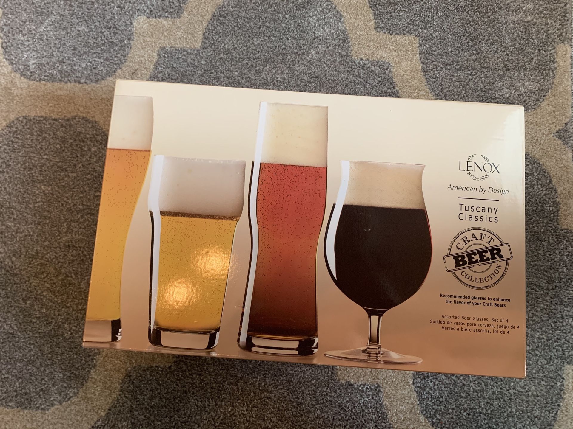 Lenox Tuscany Classics 4 Piece Assorted Wheat Beer Glass Set