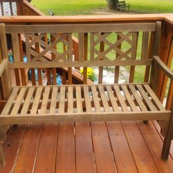 Teak Wooden Bench w/ Latches 