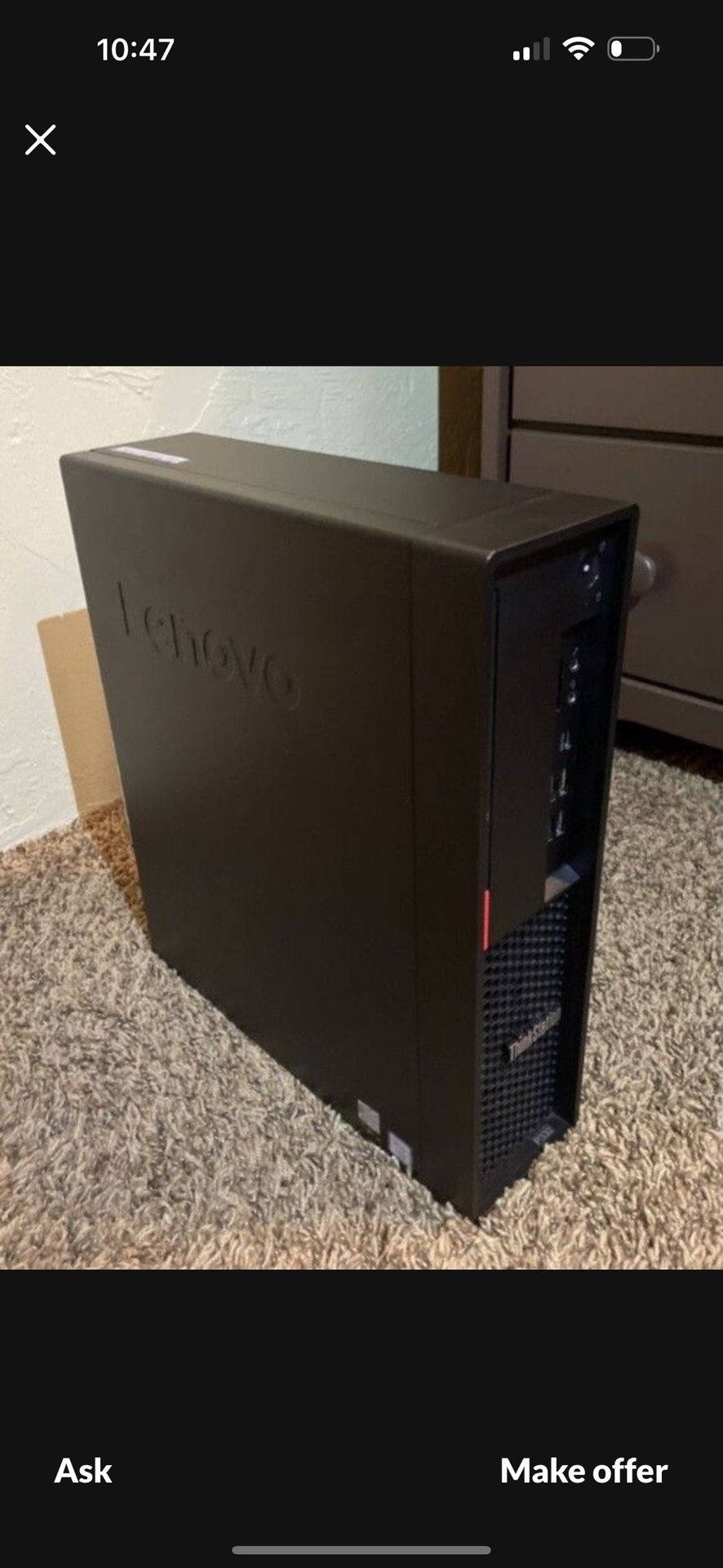 Lenovo ThinkStation PC Intel Core i5 6400 16 GB RAM 128 GB SSD Wi-Fi Wireless Windows 11 Professional