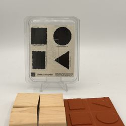 Stampin' Up! Wood Mounted Rubber Stamps Little Shapes 4 Piece Set 2000