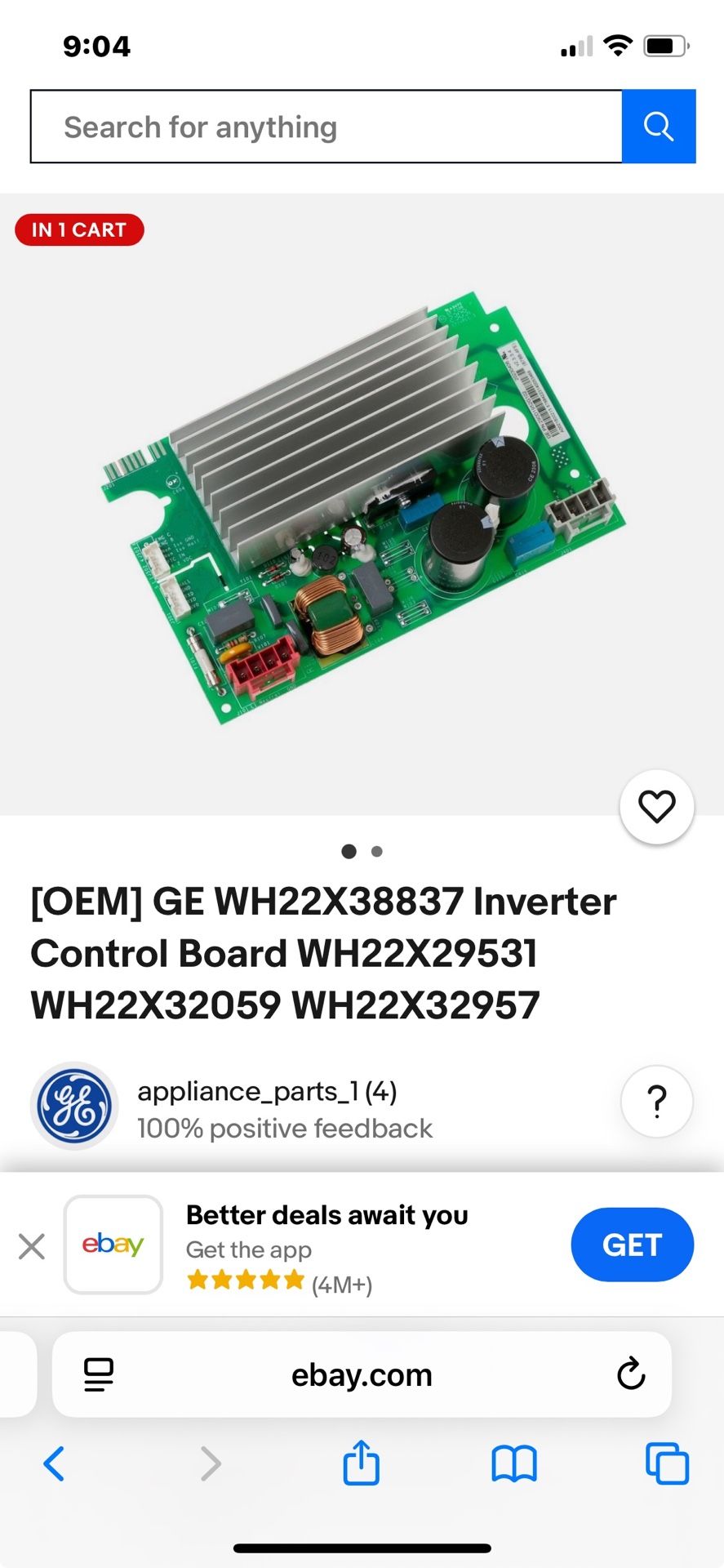 GE Washing Machine Inverter Board