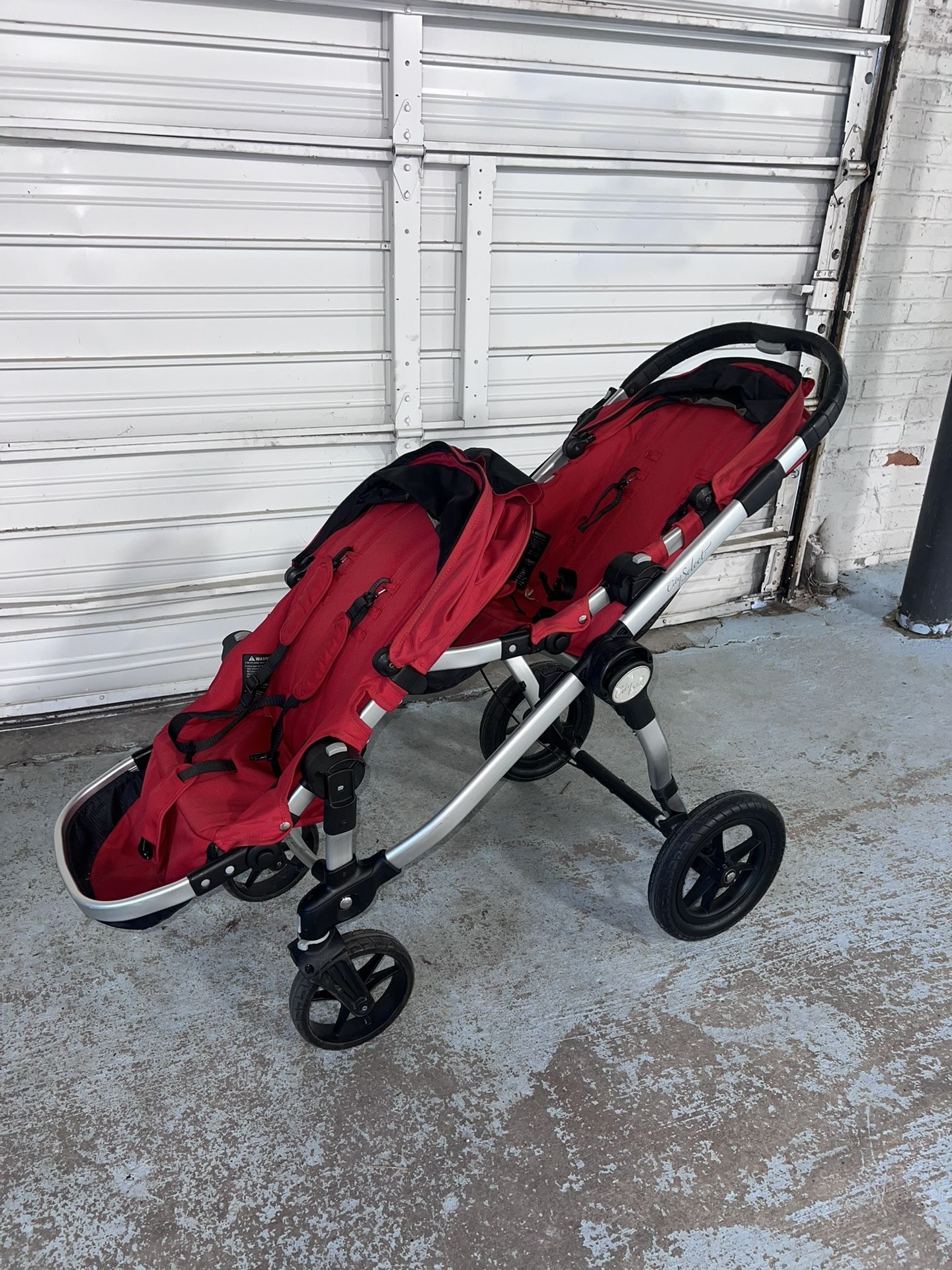 City Select by Baby Jogger Double Stroller Red EXCELLENT