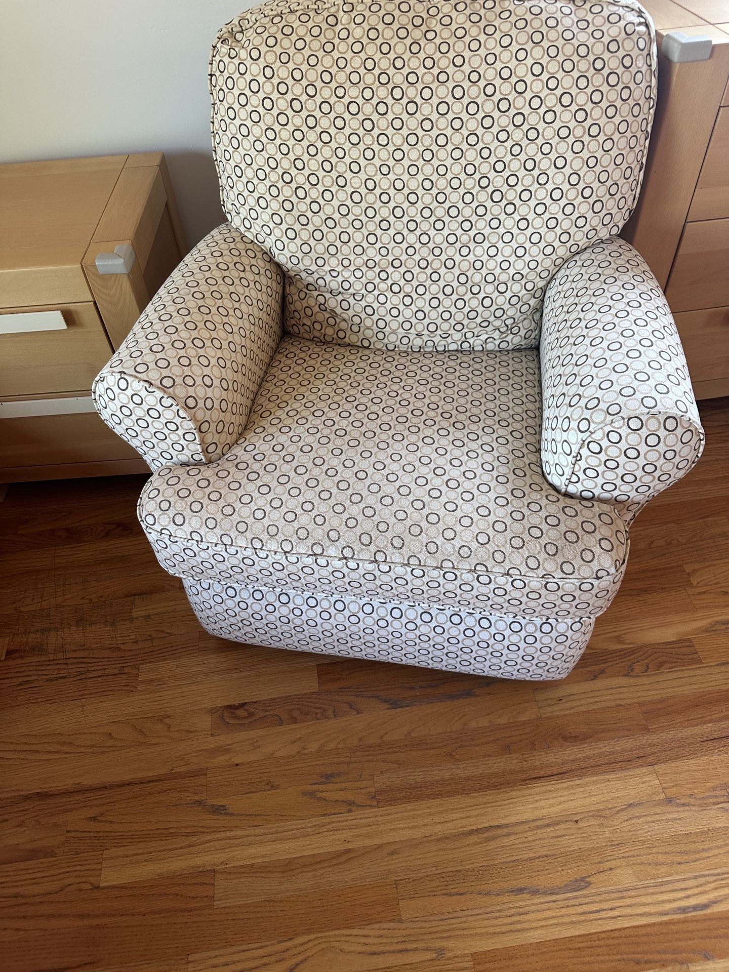 Beige Upholstered Rocking Chair