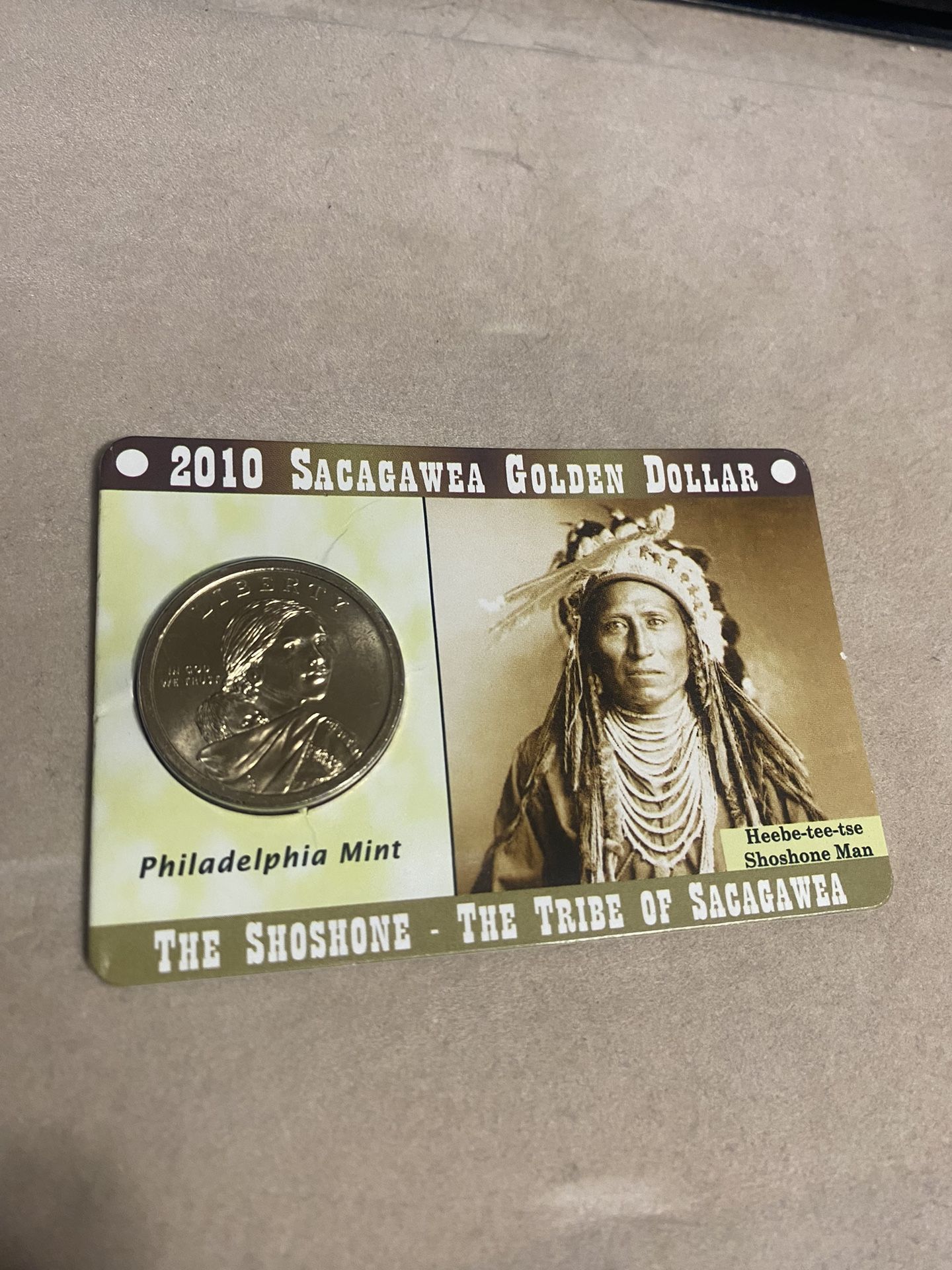 2010 Sacagawea golden dollar collectible coin, asking $12 firm price.