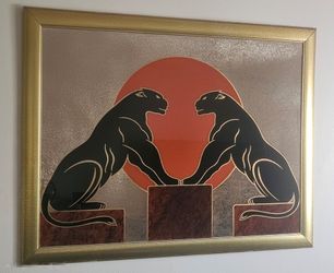 Glass Painting/Wood Frame $250!